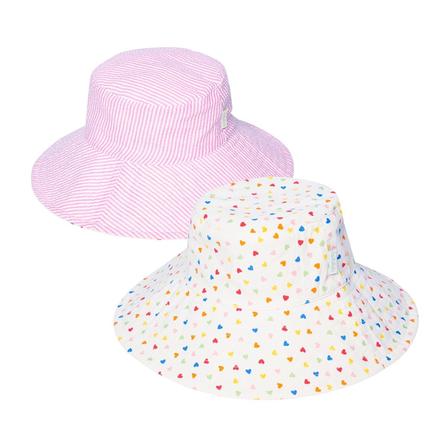 Rainbow Hearts Reversible Sun Hat 7-10 Years