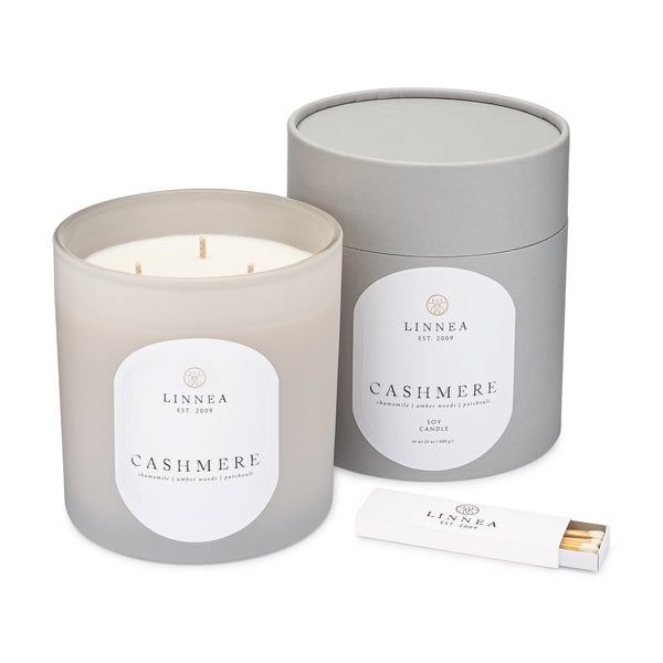 Linnea Large 3 wick 24oz Candle, Fragrance: Cashmere