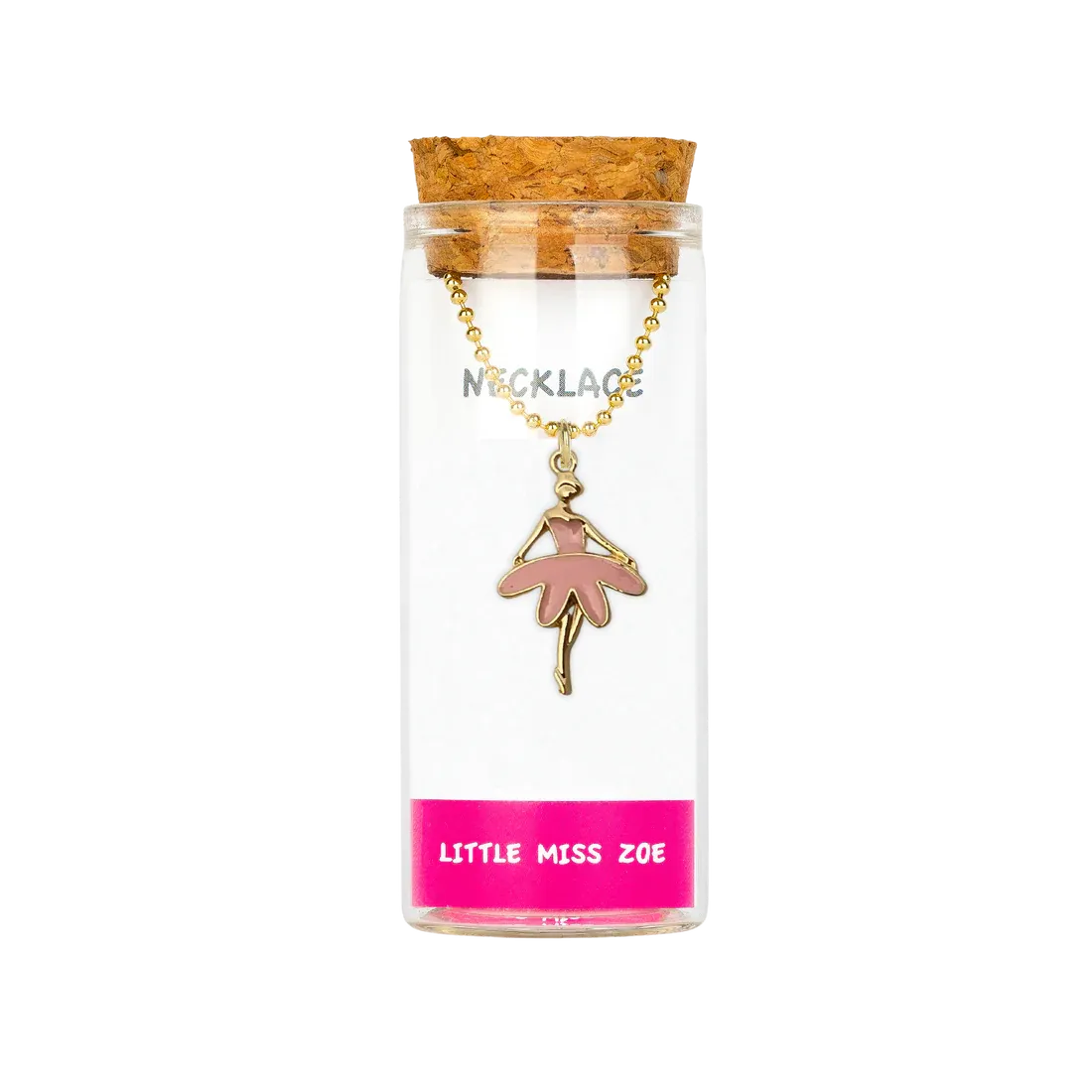 Little Miss Zoe Charming Necklace in a Bottle - Ballerina