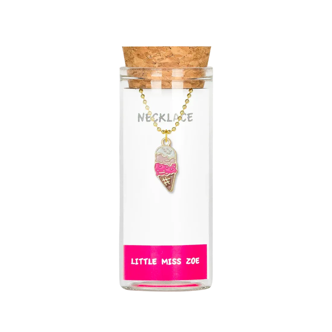 Little Miss Zoe Charming Necklace in a Bottle - Ice Cream