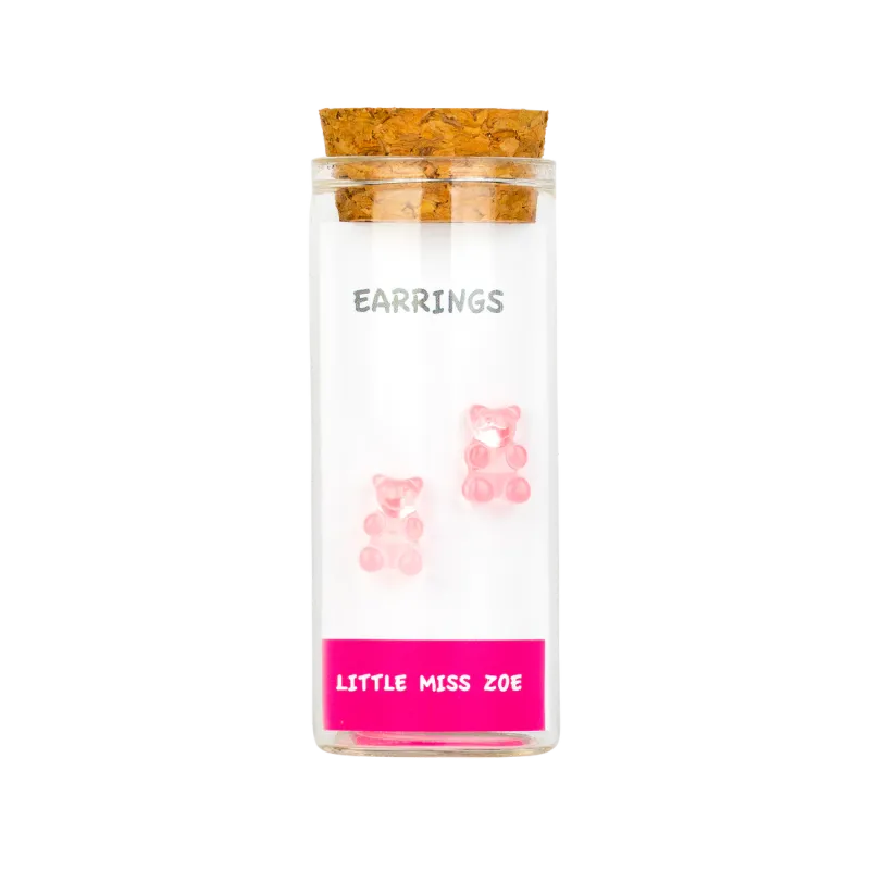 Little Miss Zoe Yummy Bear Earring - Pink