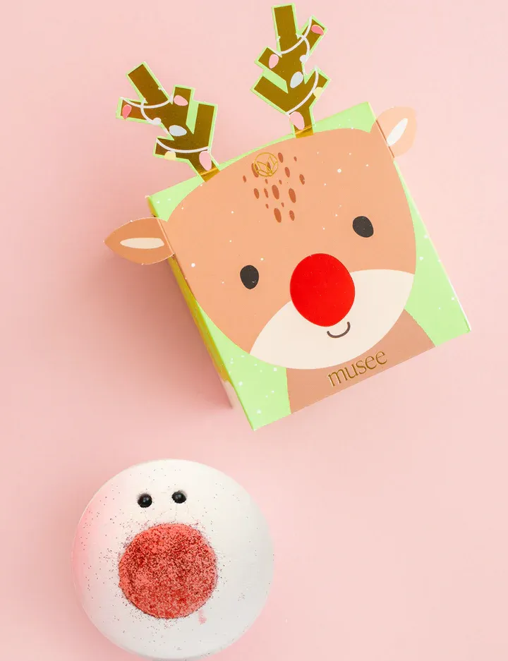MUSEE RUDOLPH THE RED NOSED REINDEER BOXED BALM BATH BOMB