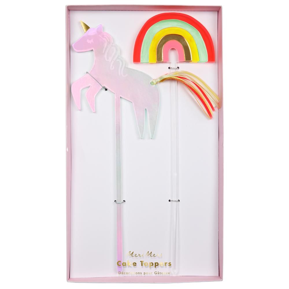 MERI MERI UNICORN AND RAINBOW CAKE TOPPER