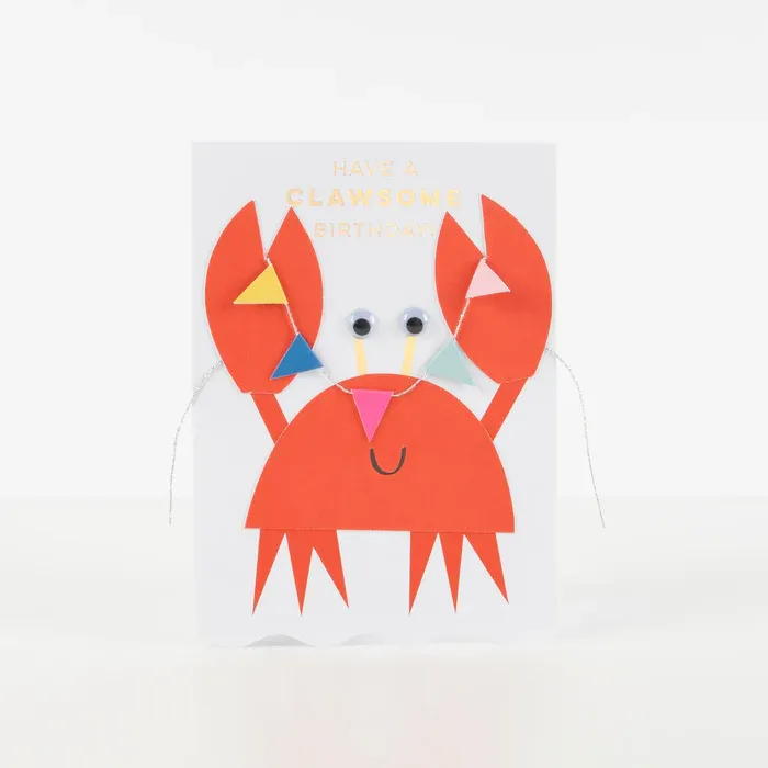 Meri Meri Crab With Bunting Birthday Card