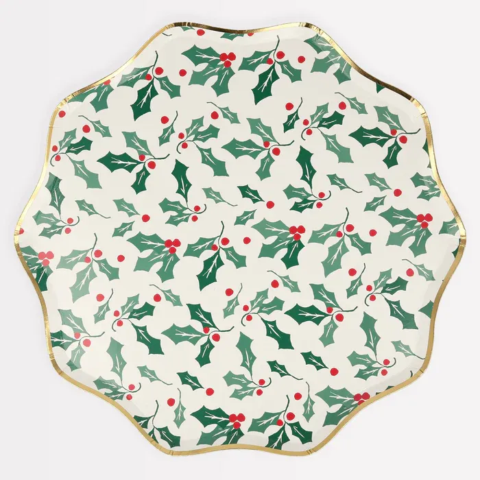 Meri Meri Holly Pattern Dinner Plates
