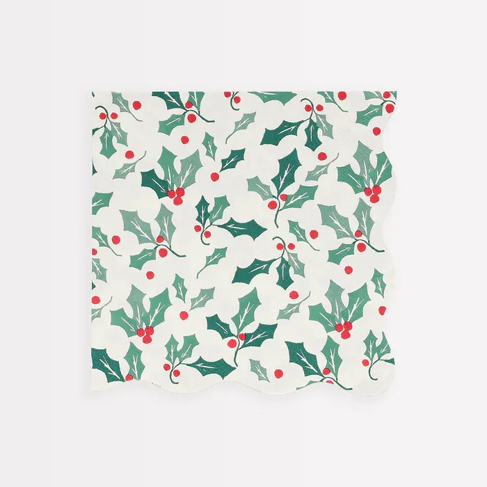 Meri Meri Holly Pattern Large Napkins