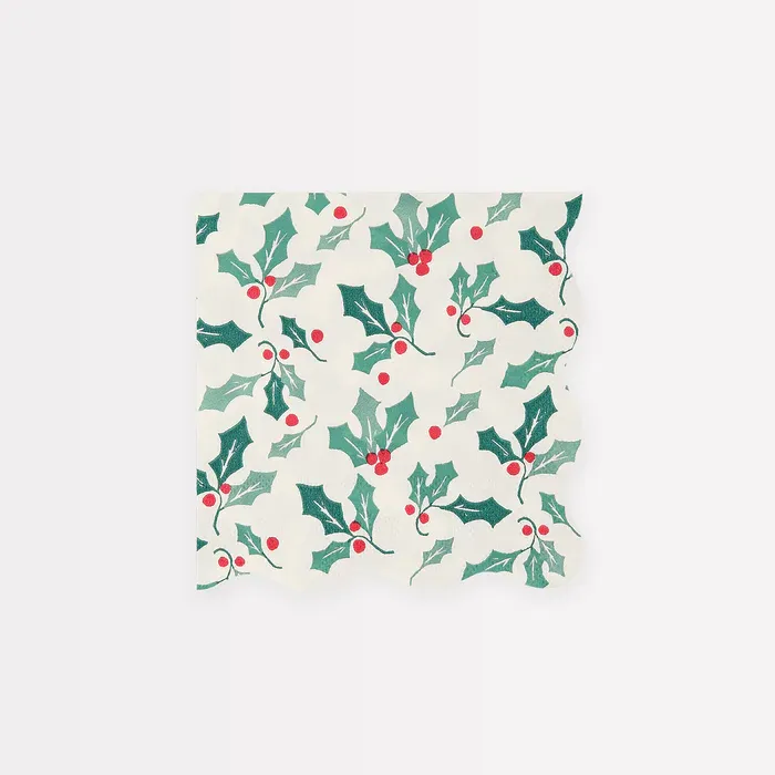 Meri Meri Holly Pattern Small Napkins