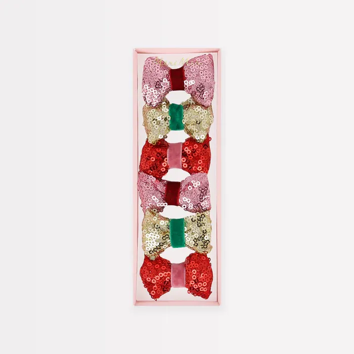 Meri Meri Sequin &amp; Velvet Mini Bow Hairclips