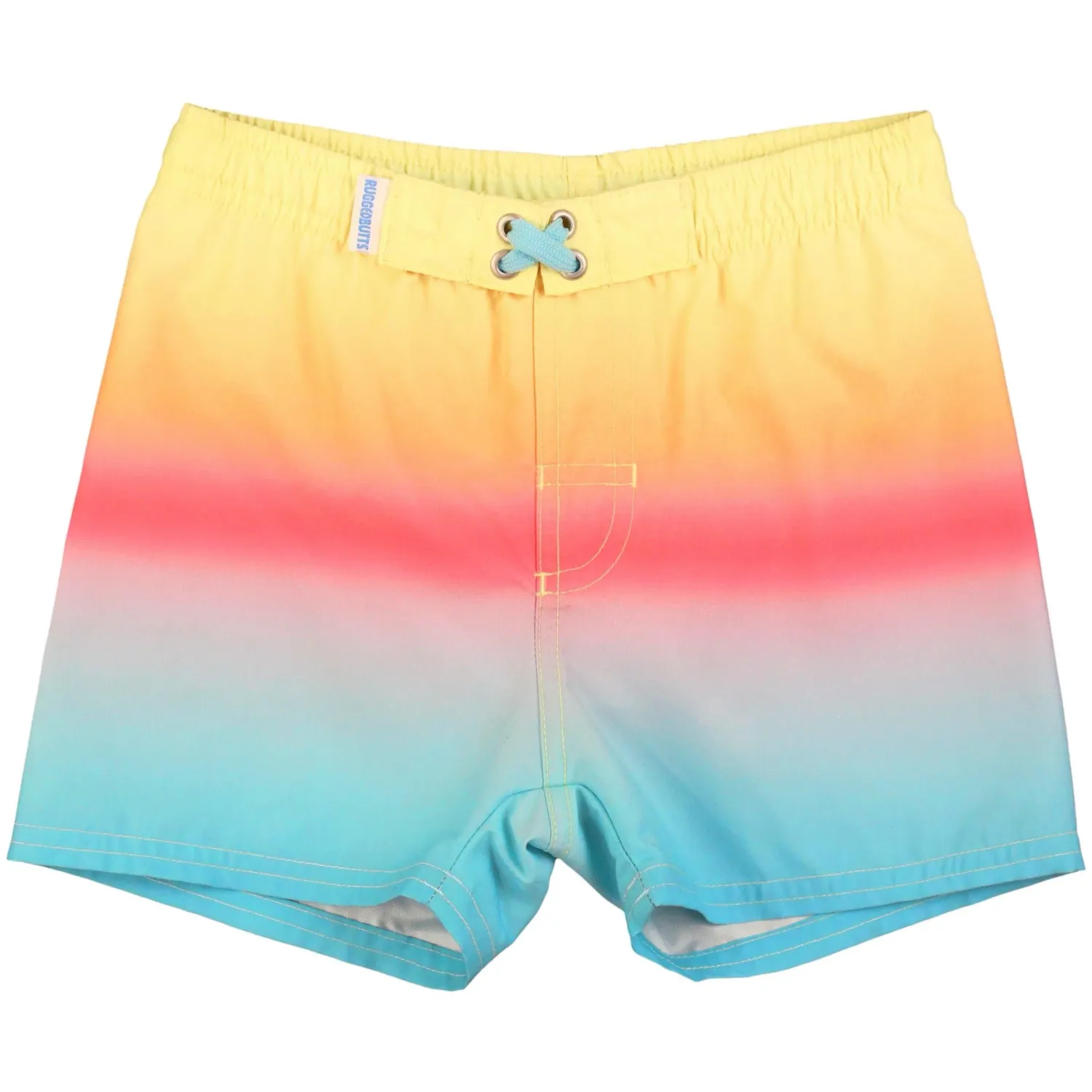 RuffleButts Swim Trunks BEACH PARADISE