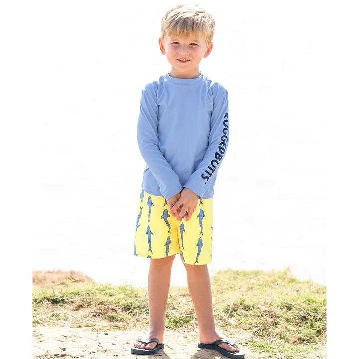 RuffleButts Swim Trunks JAWSOME