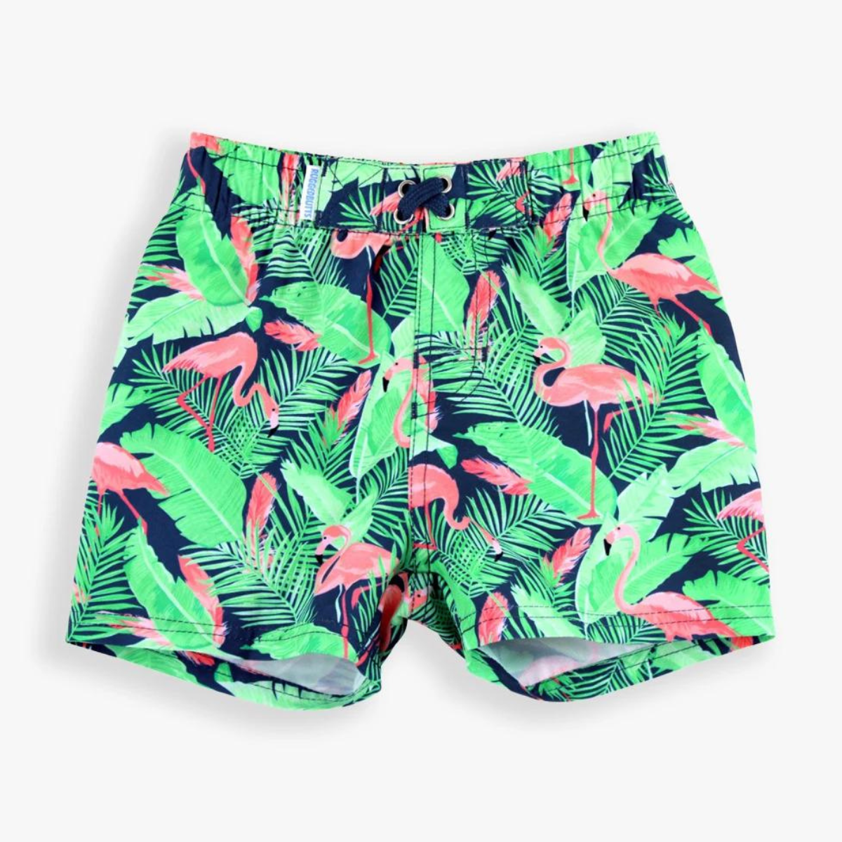 RuffleButts Swim Trunks FLAMINGO FRENZY