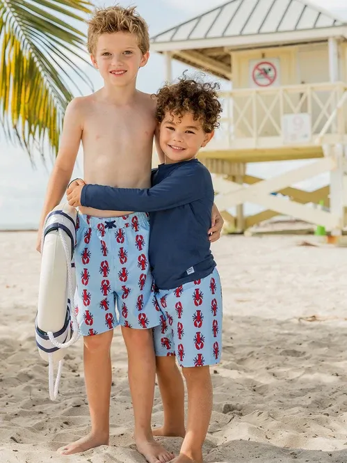 RuffleButts Swim Trunks MY LITTLE LOBSTER