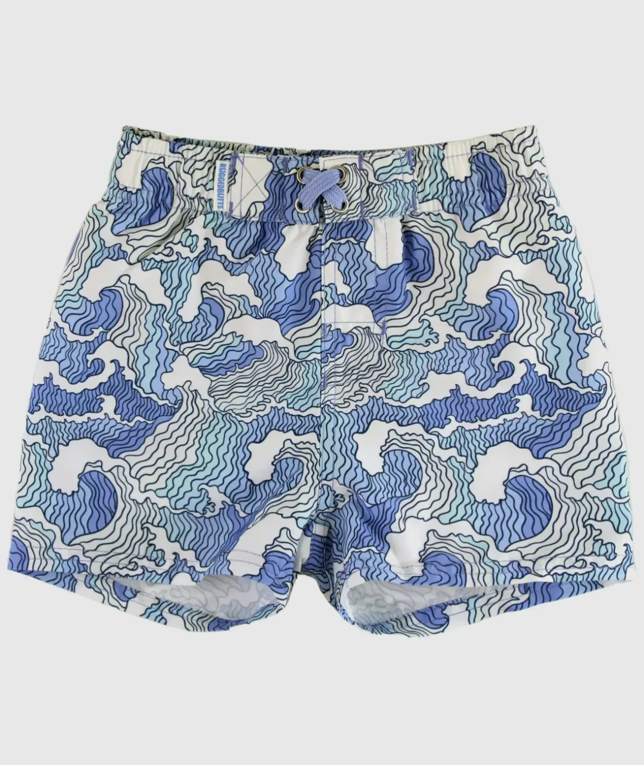 RuffleButts Swim Trunks OCEAN CAMO