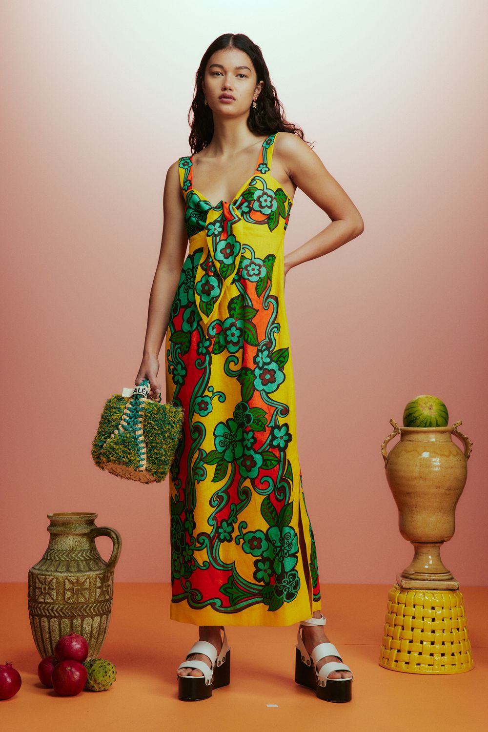 ALEMAIS FLAME MIDI DRESS