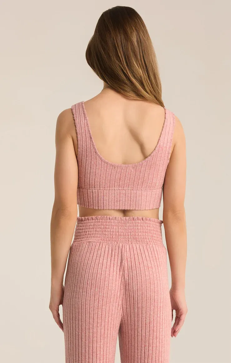 Z Supply Zoe Rib Tank Bra Rosebud