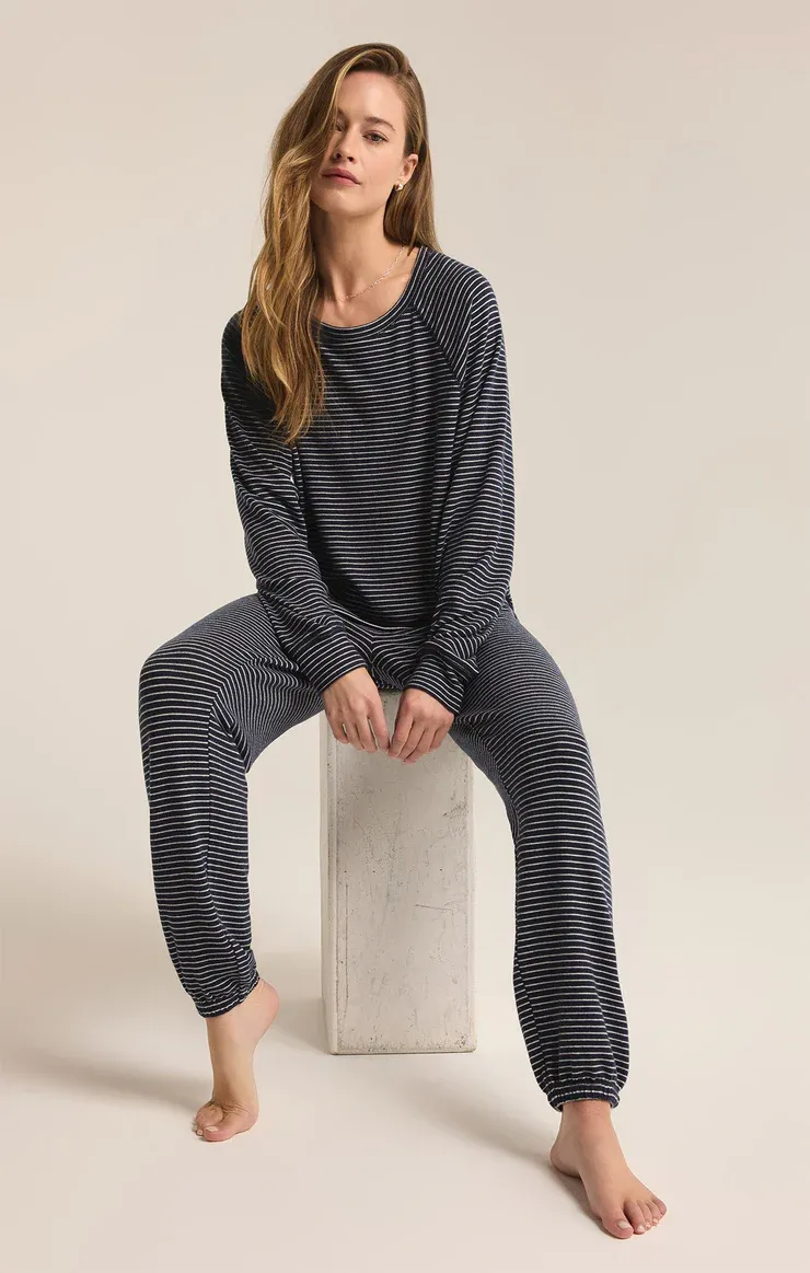 Z Supply Lounge Stripe Jogger Eclipse