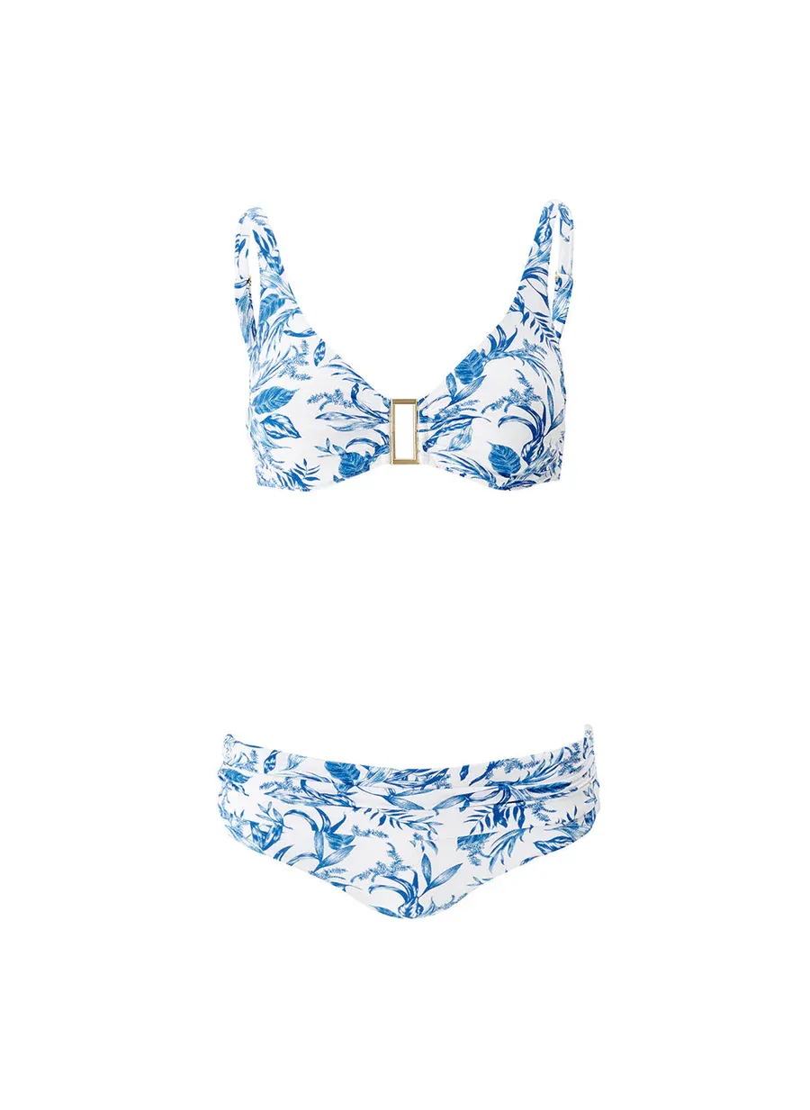 Melissa Odabash Bel Air Btm CR Blue Leaf