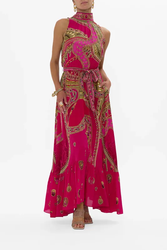 CAMILLA NECKTIE DRESS WITH ELASTICATED WAIST KISSED BY A COBRA