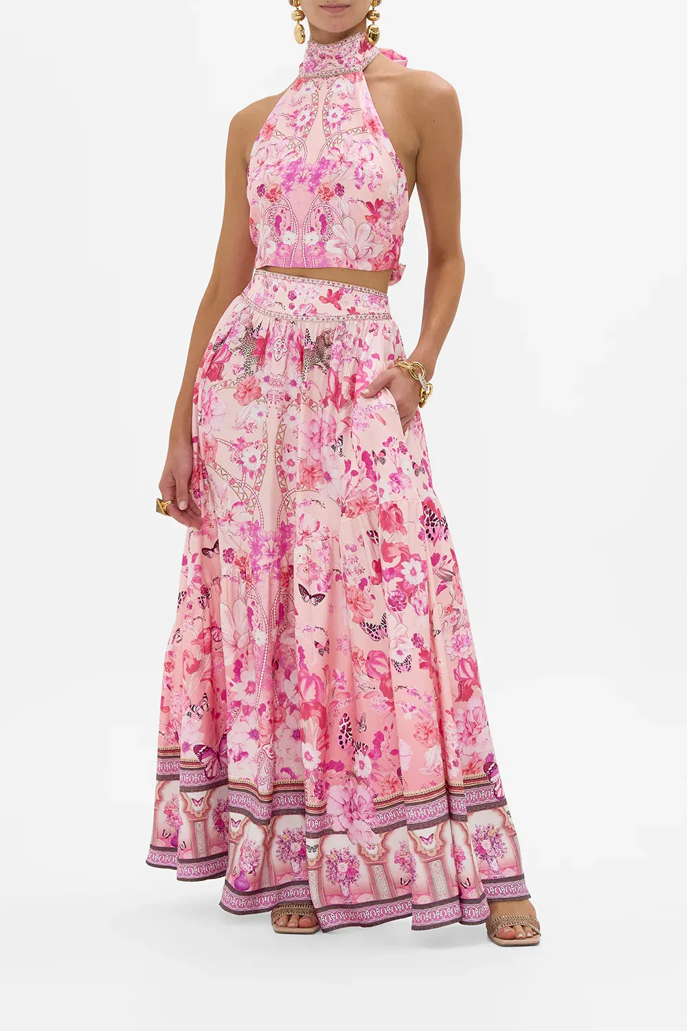 CAMILLA SKIRT WITH SHAPED SEAM BOTANICAL NOVELLA