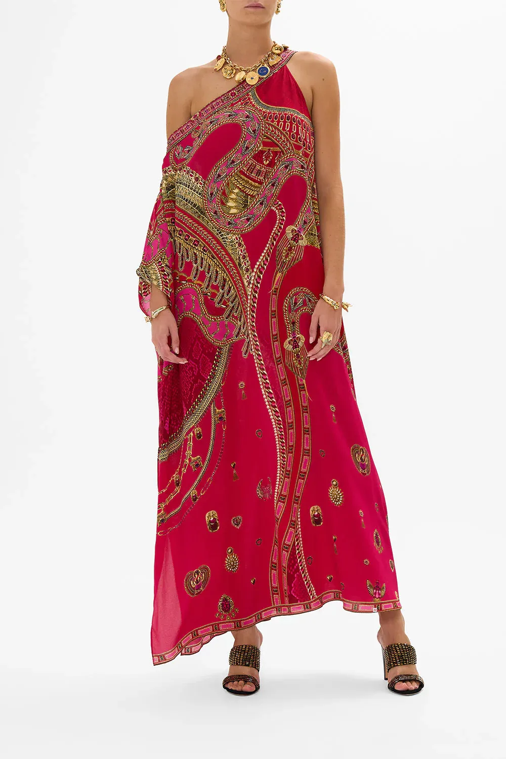 CAMILLA ONE SHOULDER KAFTAN WITH NECKBAND KISSED BY A COBRA