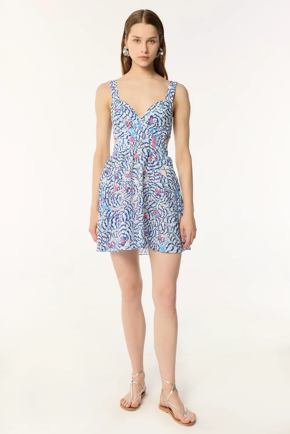 POUPETTE ST BARTH MINI DRESS COCO CT BLUE WINGS FLOWER