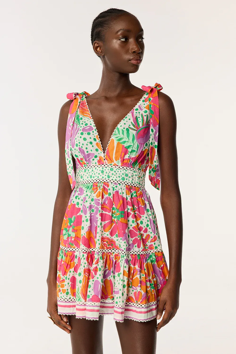 POUPETTE ST BARTH MINI DRESS CARA CT PINK ARTISTIC FLOWER