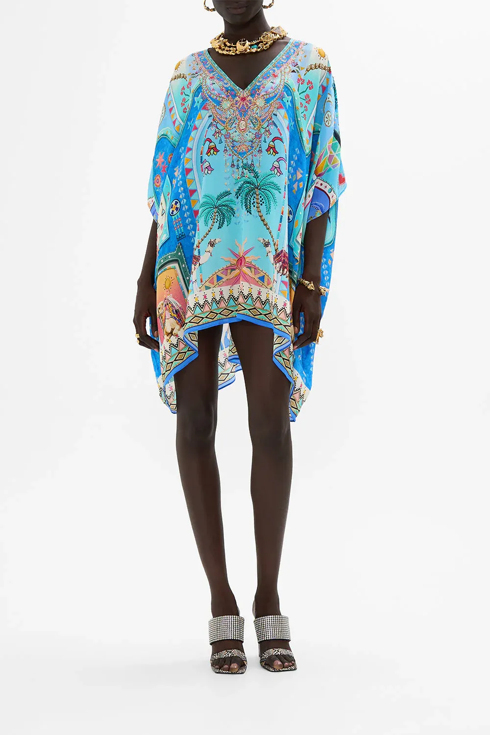 CAMILLA RECTANGULAR V NECK KAFTAN A PAINTED VILLAGE