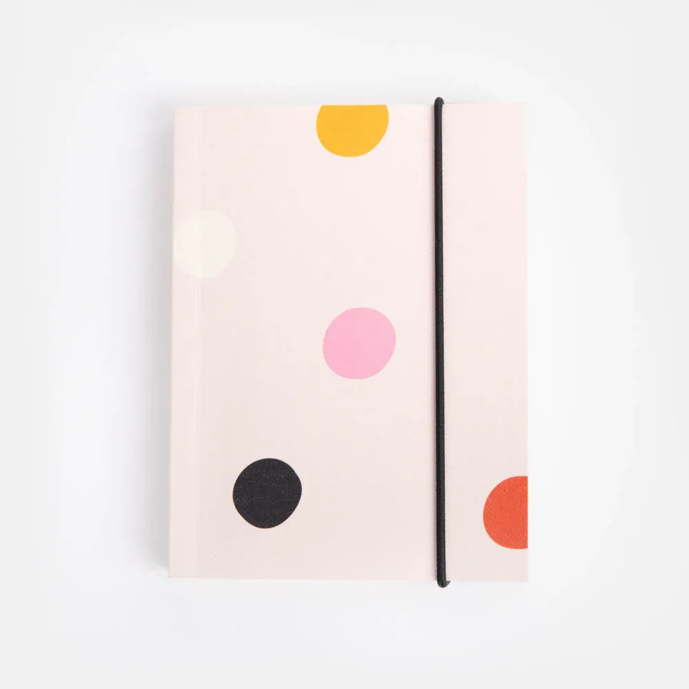 Caroline Gardener Pale Pink Dotty Small Chunky Notebook