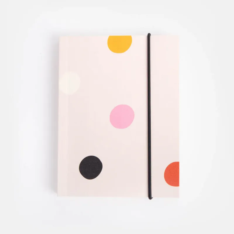 Caroline Gardener Pale Pink Dotty Small Chunky Notebook