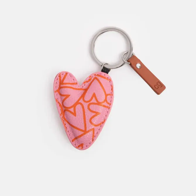 Caroline Gardener Pink Magnet Heart Printed Keyring