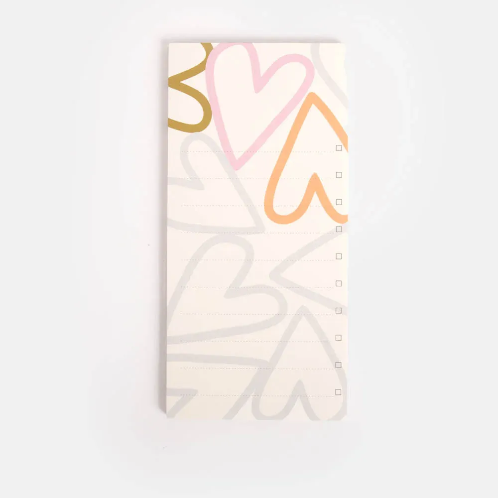 Caroline Gardener Colourblock Hearts List Pad