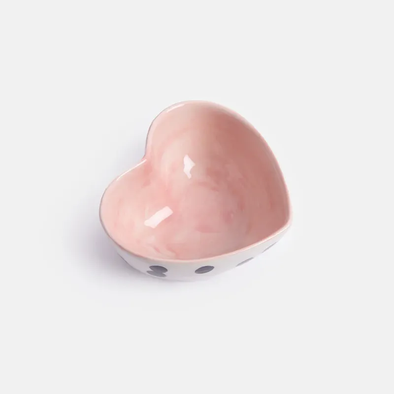 Caroline Gardener Heart Shape Dotty Trinket Bowl