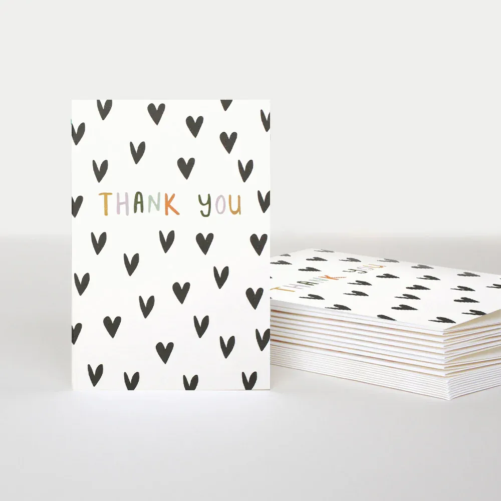 Caroline Gardner Thank You Scattered Hearts 10 pack of cards