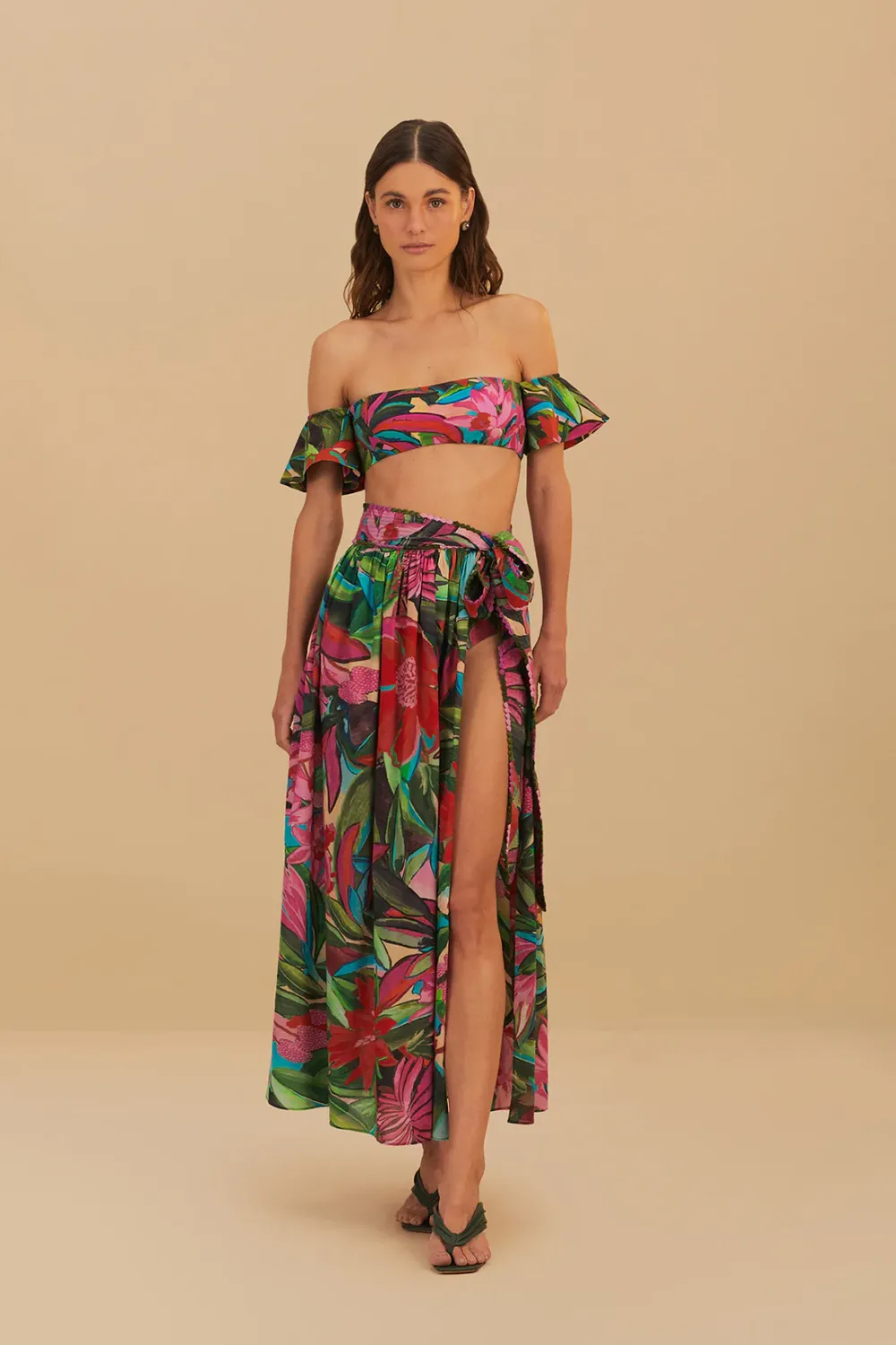 FARM RIO JARDIN DE REVE MIDI SKIRT