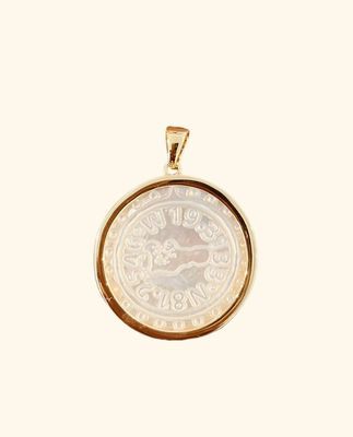 ASHA CUSTOM COORDINATES LARGE CHARM PENDANT GOLD