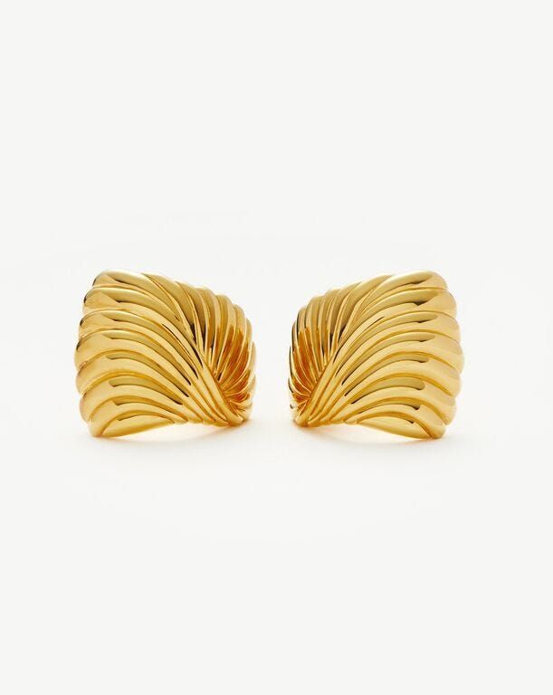 Missoma Wavy Ridge Ripple Oversized Stud Earrings