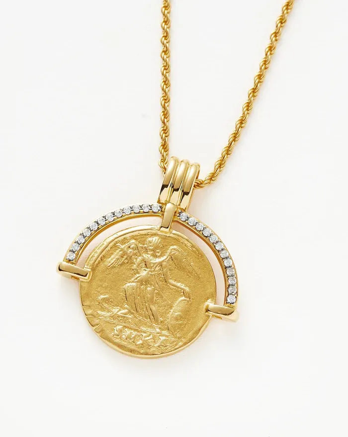Missoma Lucy Williams Engravable Fortuna Arc Coin Pendant Necklace