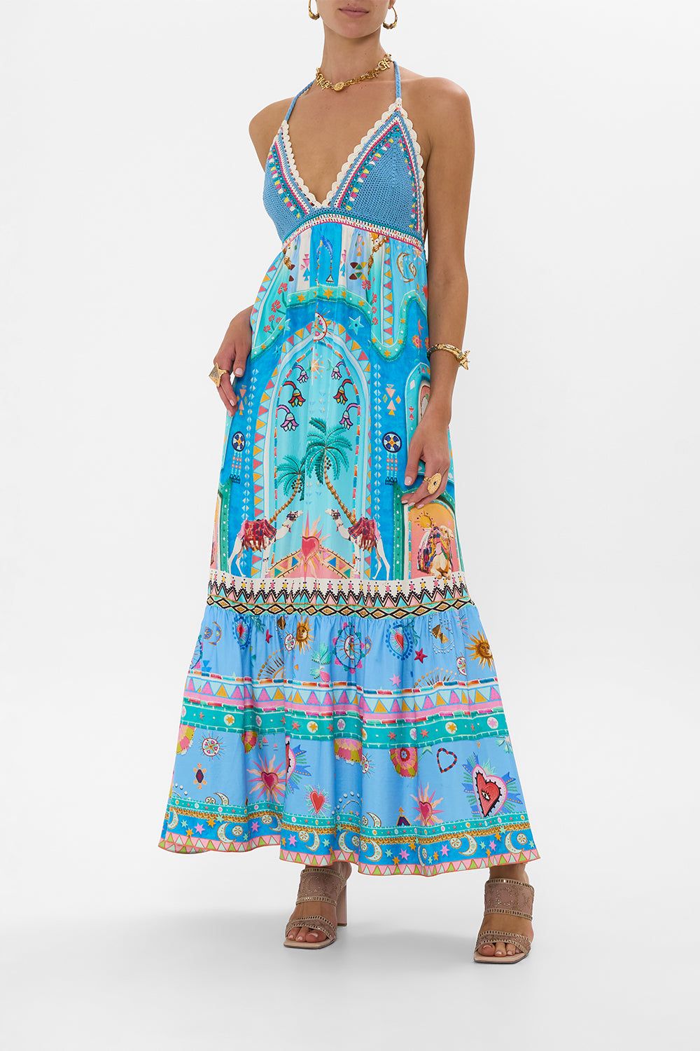 CAMILLA LONG DRESS WITH CROCHET BRA A PAINTED VILLAGE