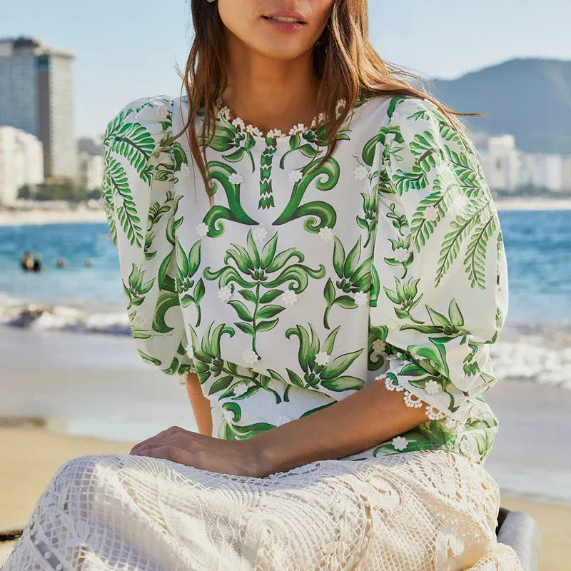 FARM RIO MILANI OFF-WHITE BLOUSE
