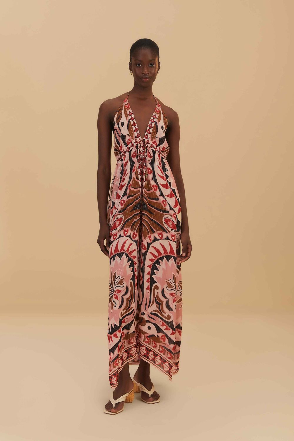 FARM RIO PINEAPPLE JEWERLY MIDI DRESS