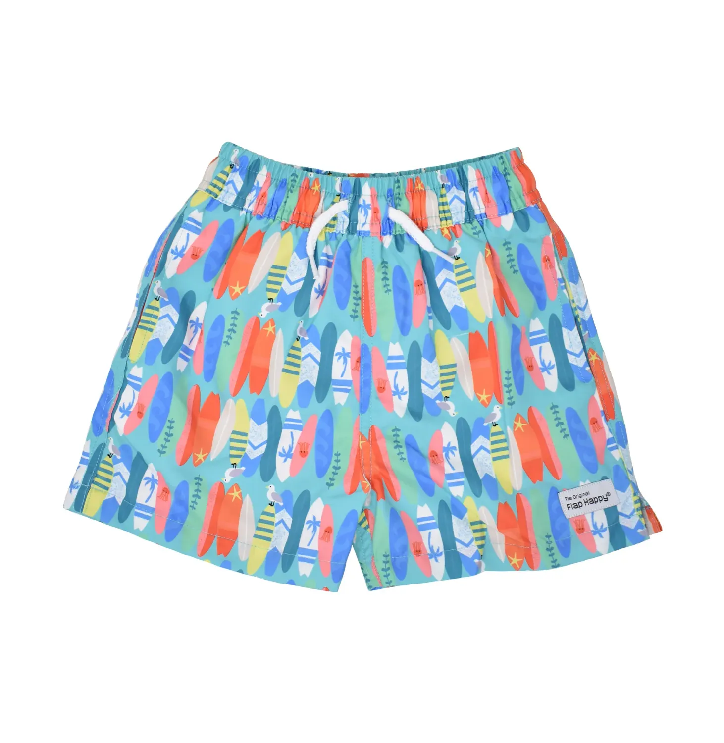 Flap Happy Surfing Safari Swim Trunks