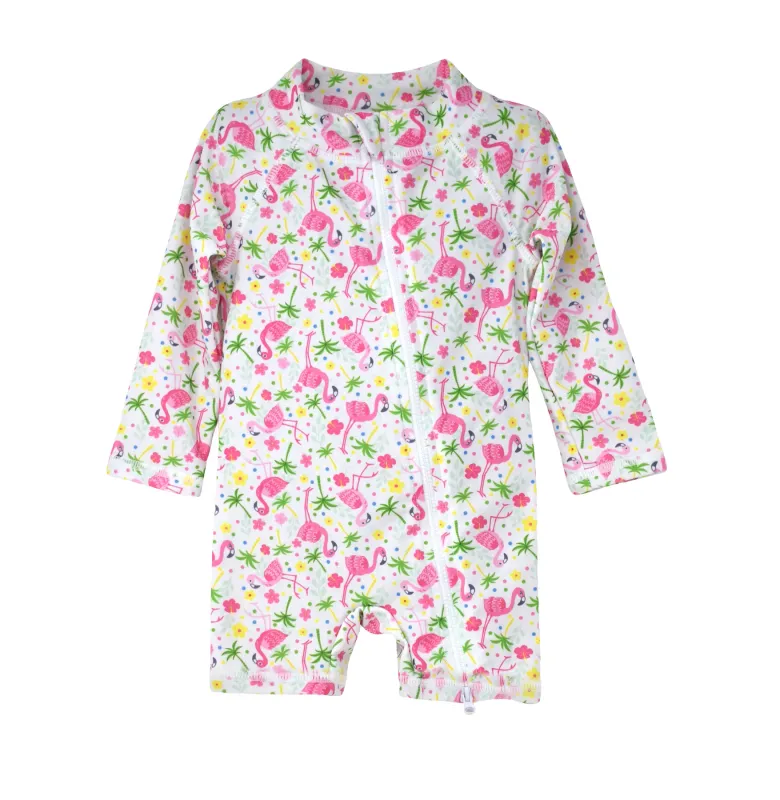 Flap Happy Flamingo Party Shortie Surf Suit