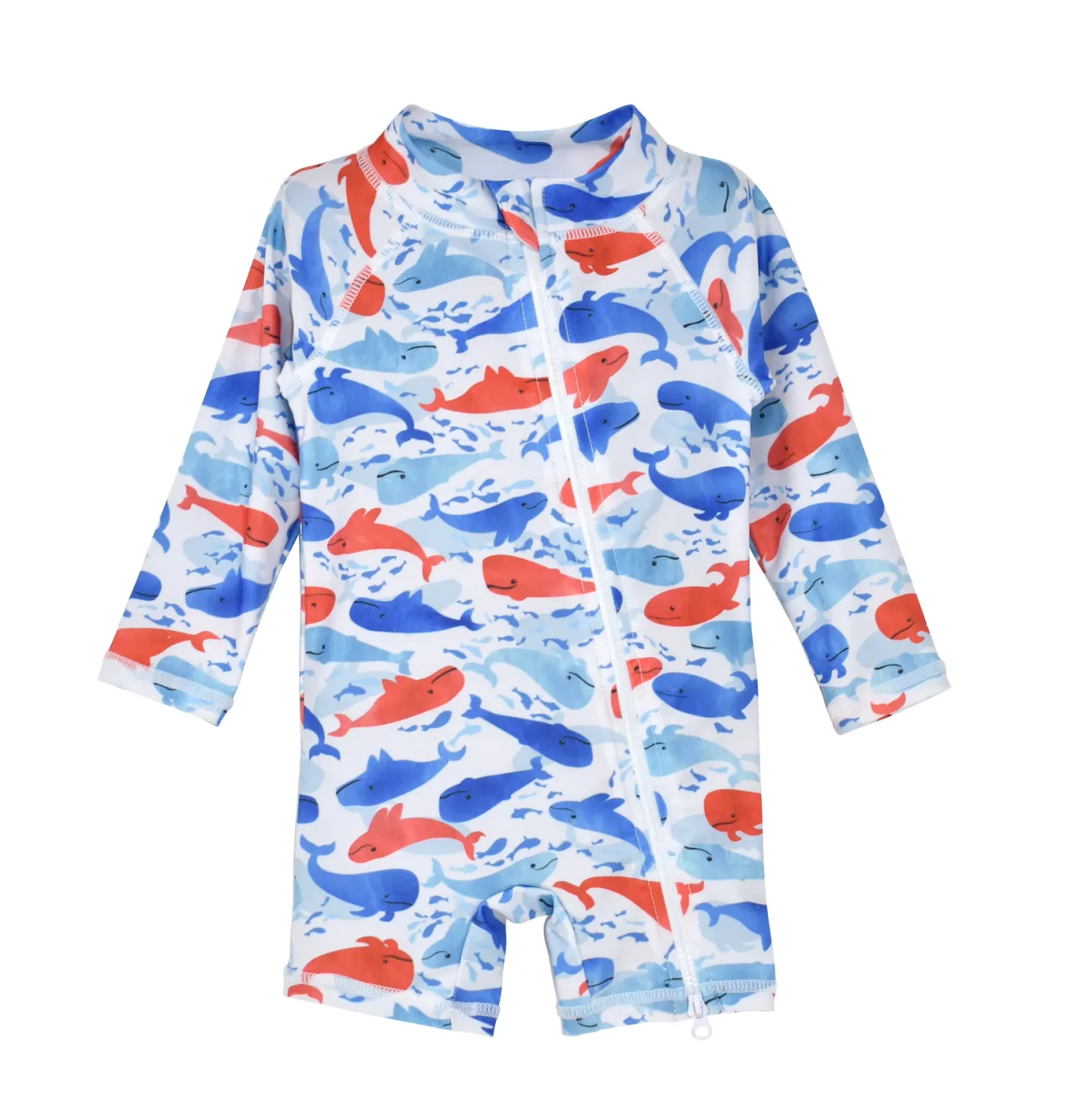 Flap Happy Splish Splash Whale Blue Shortie Surf Suit