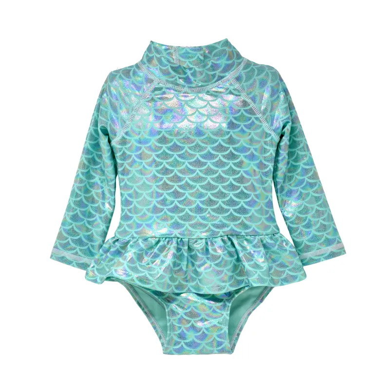 Flap Happy Fairy Tale Scales Ruffle Rash Guard
