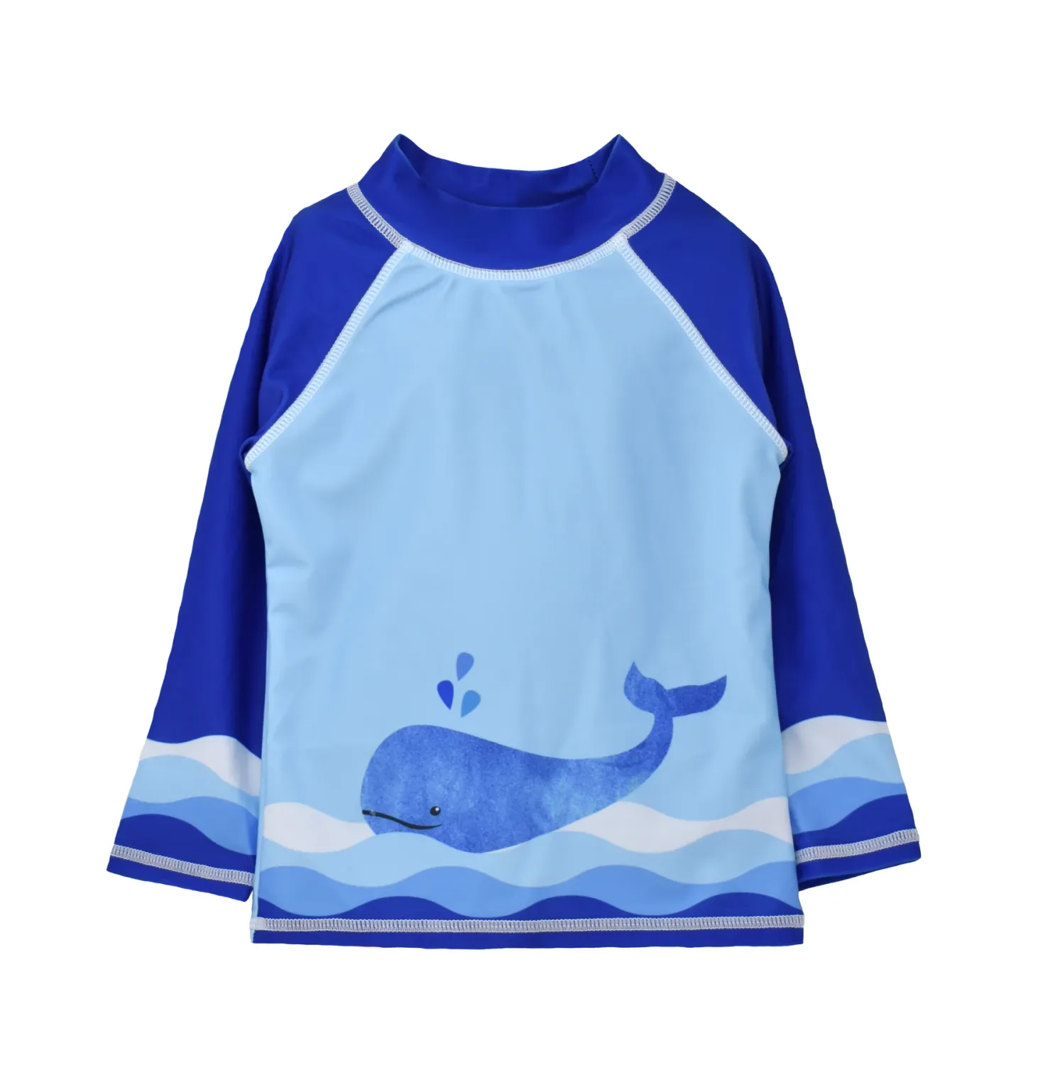 Flap Happy Splish Splash Whale Blue Rash Guard