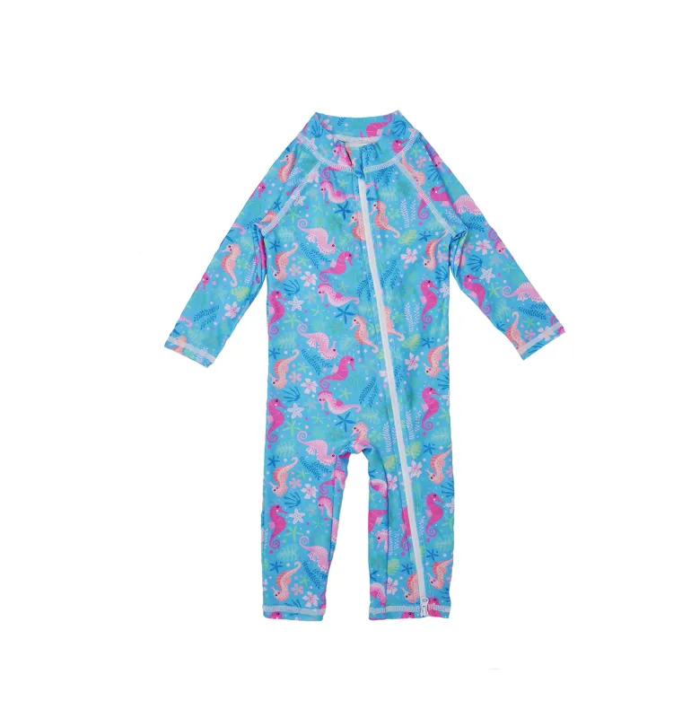 Flap Happy Seahorse Garden Long Sleeve Surf Suit