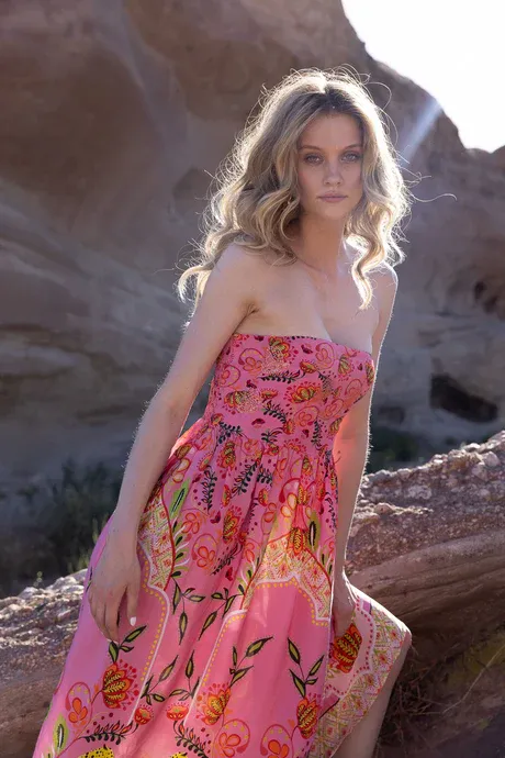 TAJ JULIAN DRESS YUCANTAN FLOWERS