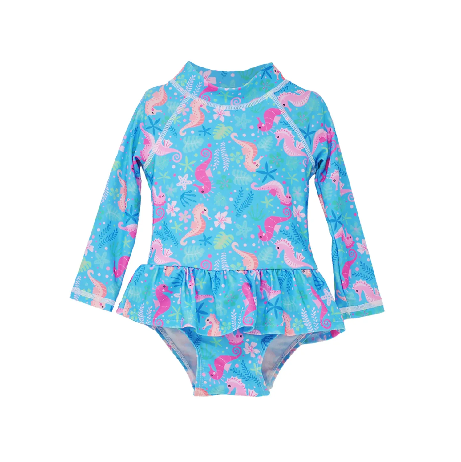 Flap Happy Seahorse Garden Ruffle Rash Guard