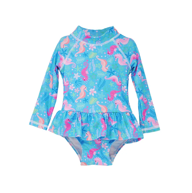 Flap Happy Seahorse Garden Ruffle Rash Guard