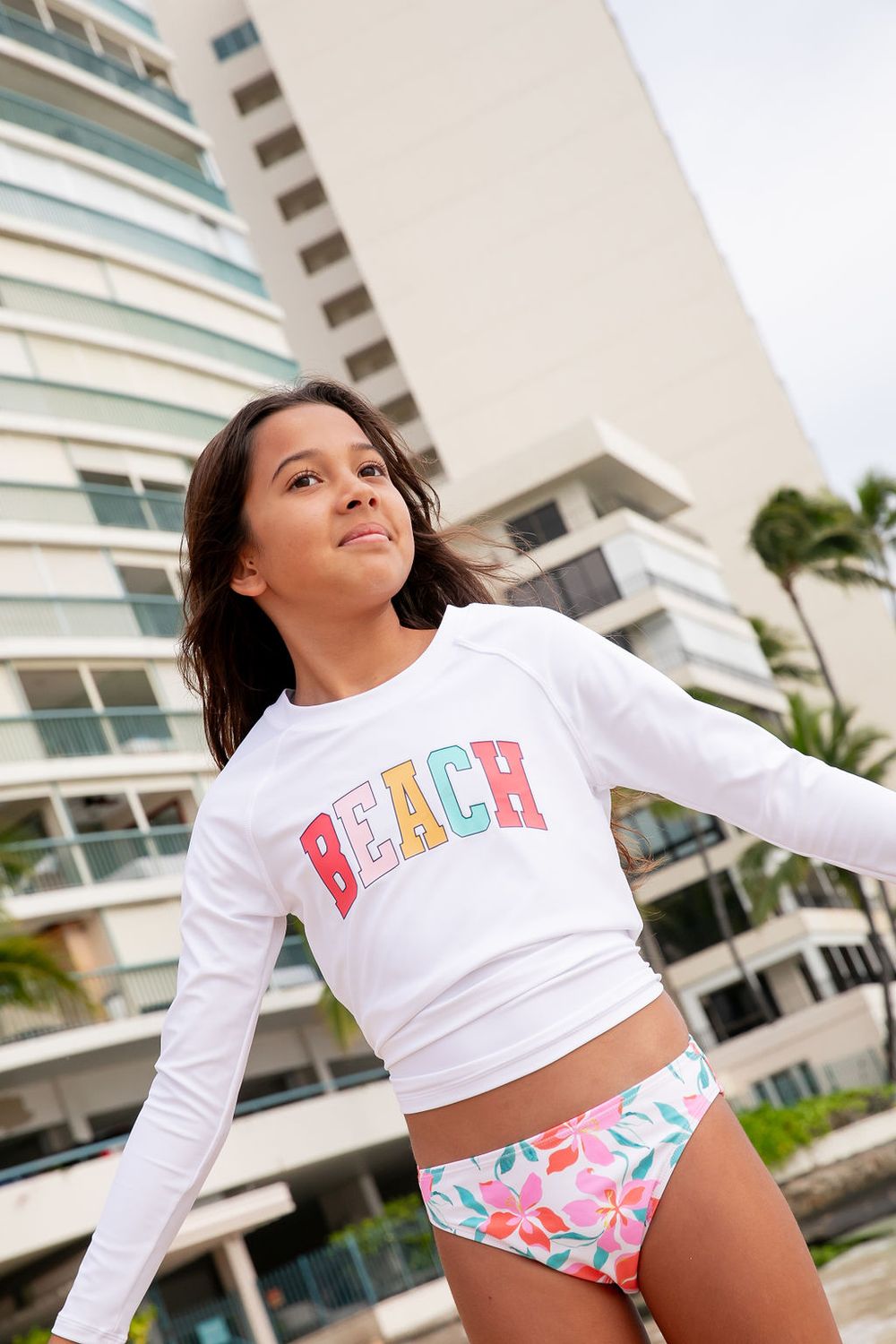 FEATHER 4 ARROW BEACH L/S RASHGUARD WHITE